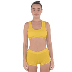 Sunglow Yellow	 - 	racerback Boyleg Bikini Set by ColorfulSwimWear