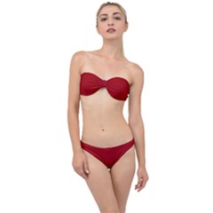 Cranberry Red	 - 	classic Bandeau Bikini Set by ColorfulSwimWear