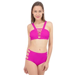 Fashion Fuchsia Pink	 - 	cage Up Bikini Set by ColorfulSwimWear