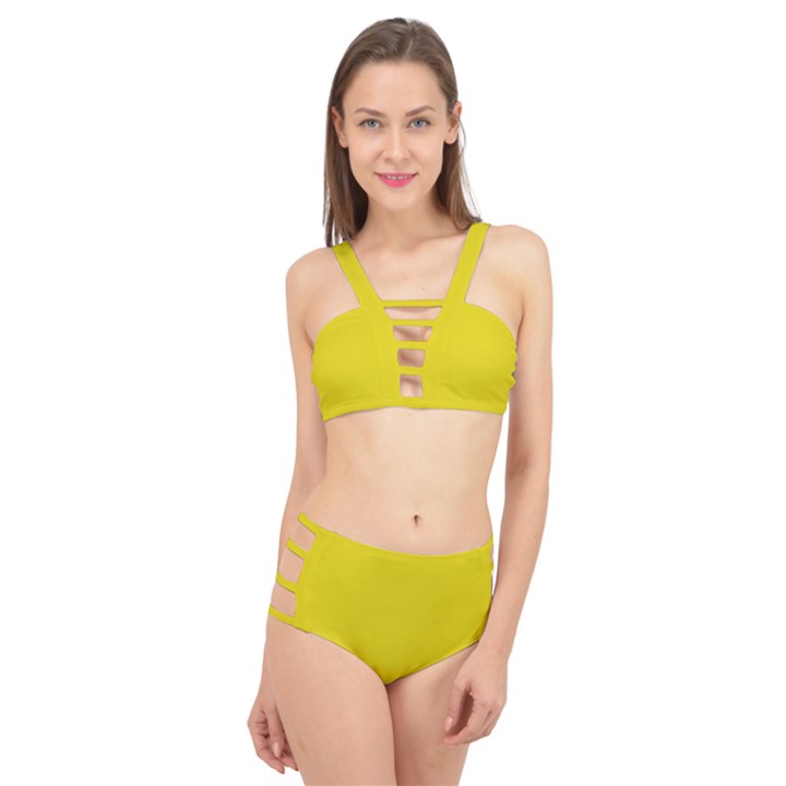 Citrine Yellow	 - 	Cage Up Bikini Set