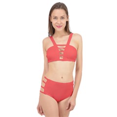 Tart Orange	 - 	cage Up Bikini Set by ColorfulSwimWear