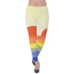 Sunset Nature Sea Ocean Velvet Leggings by Ravend