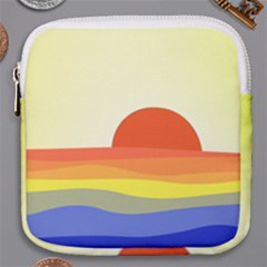 Sunset Nature Sea Ocean Mini Square Pouch by Ravend