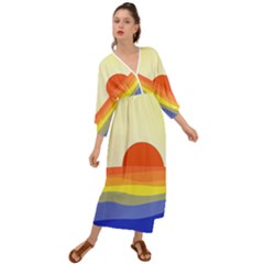 Sunset Nature Sea Ocean Grecian Style  Maxi Dress by Ravend