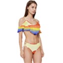 Sunset Nature Sea Ocean Ruffle Edge Tie Up Bikini Set	 View3