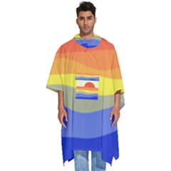 Sunset Nature Sea Ocean Men s Hooded Rain Ponchos by Ravend