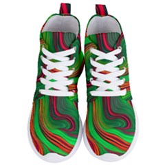 Background Green Red Women s Lightweight High Top Sneakers by Ravend