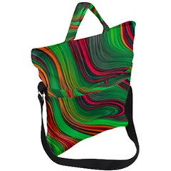 Background Green Red Fold Over Handle Tote Bag by Ravend