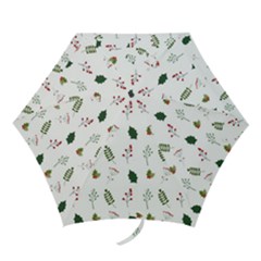 Leaves Mistletoe Plants Winter Mini Folding Umbrellas by Ravend