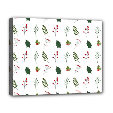 Leaves Mistletoe Plants Winter Deluxe Canvas 20  X 16  (stretched) by Ravend