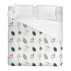 Leaves Mistletoe Plants Winter Duvet Cover (full/ Double Size) by Ravend