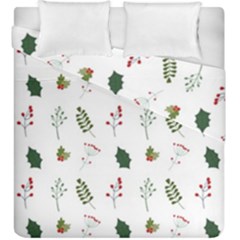 Leaves Mistletoe Plants Winter Duvet Cover Double Side (king Size) by Ravend