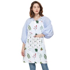 Leaves Mistletoe Plants Winter Pocket Apron by Ravend