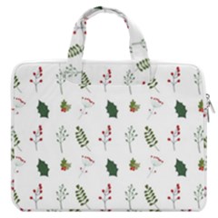 Leaves Mistletoe Plants Winter Macbook Pro 13  Double Pocket Laptop Bag by Ravend