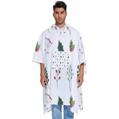 Leaves Mistletoe Plants Winter Men s Hooded Rain Ponchos by Ravend