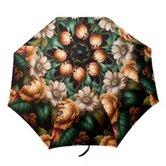 Floral Flower Blossom Bloom Flora Folding Umbrellas by Ravend