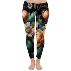 Floral Flower Blossom Bloom Flora Classic Winter Leggings by Ravend