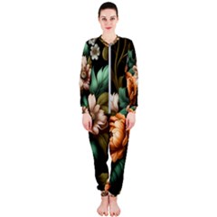 Floral Flower Blossom Bloom Flora Onepiece Jumpsuit (ladies) by Ravend