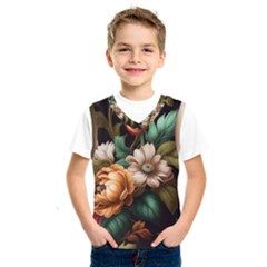 Floral Flower Blossom Bloom Flora Kids  Basketball Tank Top by Ravend