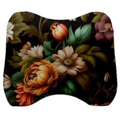 Floral Flower Blossom Bloom Flora Velour Head Support Cushion by Ravend