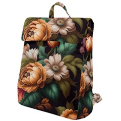 Floral Flower Blossom Bloom Flora Flap Top Backpack by Ravend