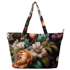 Floral Flower Blossom Bloom Flora Full Print Shoulder Bag by Ravend