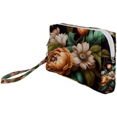 Floral Flower Blossom Bloom Flora Wristlet Pouch Bag (small) by Ravend