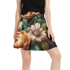 Floral Flower Blossom Bloom Flora Waistband Skirt by Ravend