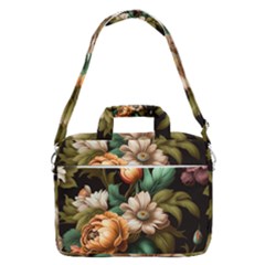 Floral Flower Blossom Bloom Flora Macbook Pro 16  Shoulder Laptop Bag by Ravend