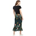 Floral Flower Blossom Turquoise Maxi Fishtail Chiffon Skirt View2