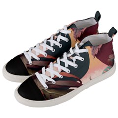 Ai Generated Leaves Foliage Plants Men s Mid-top Canvas Sneakers by Ravend