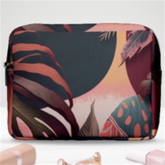 Ai Generated Leaves Foliage Plants Make Up Pouch (large) by Ravend