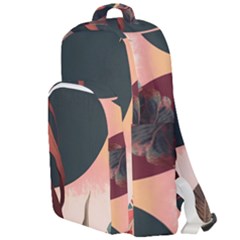 Ai Generated Leaves Foliage Plants Double Compartment Backpack by Ravend