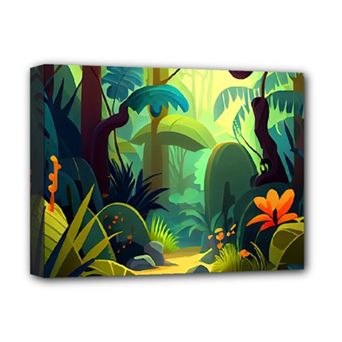 Jungle Rainforest Tropical Forest Deluxe Canvas 16  X 12  (stretched)  by Ravend