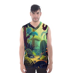 Jungle Rainforest Tropical Forest Men s Basketball Tank Top by Ravend