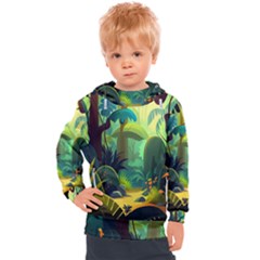 Jungle Rainforest Tropical Forest Kids  Hooded Pullover