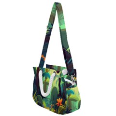 Jungle Rainforest Tropical Forest Rope Handles Shoulder Strap Bag by Ravend