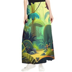 Jungle Rainforest Tropical Forest Maxi Chiffon Skirt by Ravend