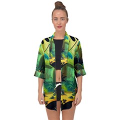 Jungle Rainforest Tropical Forest Open Front Chiffon Kimono by Ravend