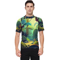 Jungle Rainforest Tropical Forest Men s Short Sleeve Rash Guard by Ravend