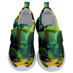 Jungle Rainforest Tropical Forest Kids  Velcro No Lace Shoes by Ravend