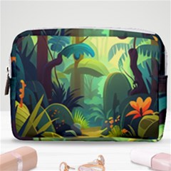 Jungle Rainforest Tropical Forest Make Up Pouch (medium) by Ravend