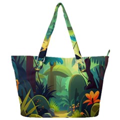 Jungle Rainforest Tropical Forest Full Print Shoulder Bag by Ravend