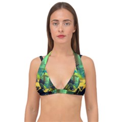 Jungle Rainforest Tropical Forest Double Strap Halter Bikini Top