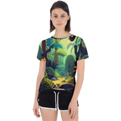 Jungle Rainforest Tropical Forest Open Back Sport Tee by Ravend