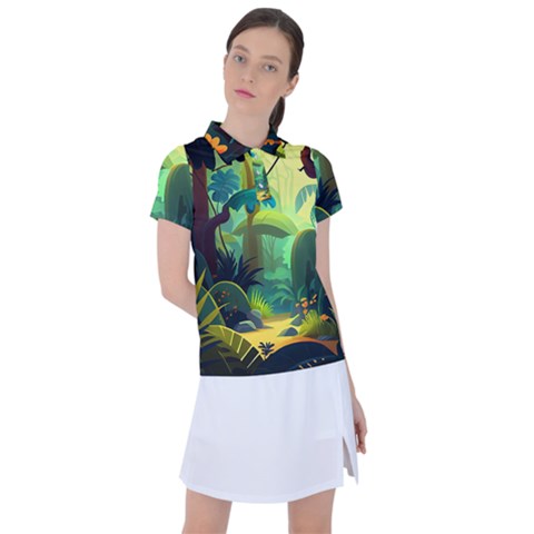 Jungle Rainforest Tropical Forest Women s Polo Tee by Ravend