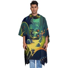 Jungle Rainforest Tropical Forest Men s Hooded Rain Ponchos by Ravend