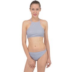 Harbor Mist Grey	 - 	racer Front Bikini Set by ColorfulSwimWear