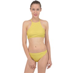 Naples Yellow	 - 	racer Front Bikini Set by ColorfulSwimWear