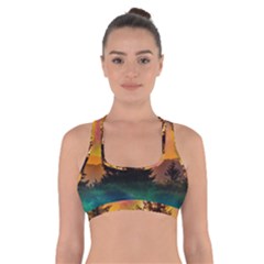 Tree Nature Landscape Fantasy Cross Back Sports Bra by Ravend